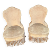 Pair of toad armchairs - gold