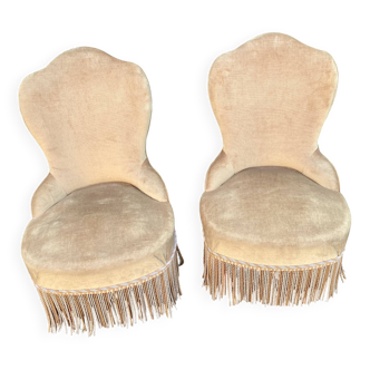 Pair of toad armchairs - gold