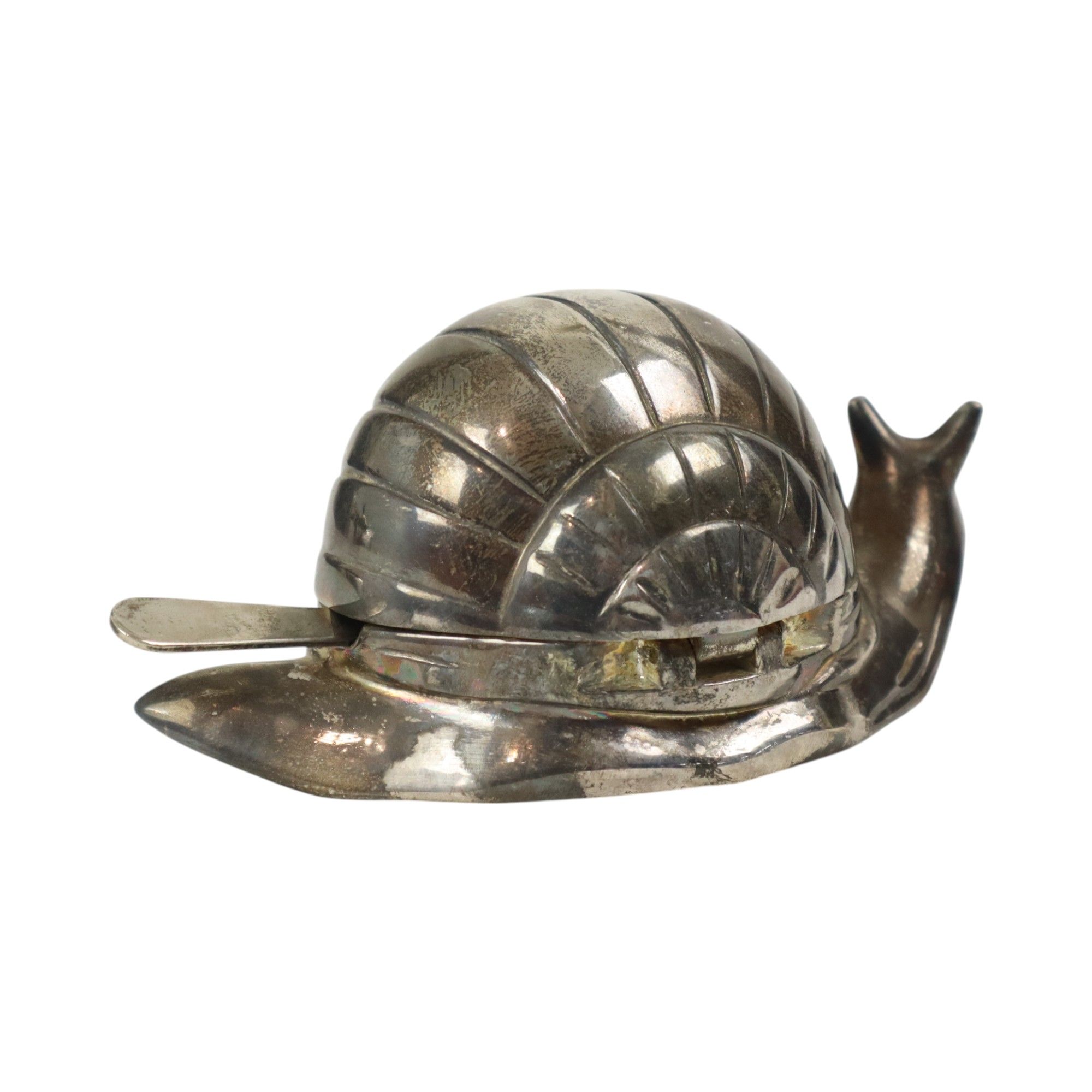 Vintage Silver Plated Butter Dish Snail EP Zinc Hong Kong 1960s