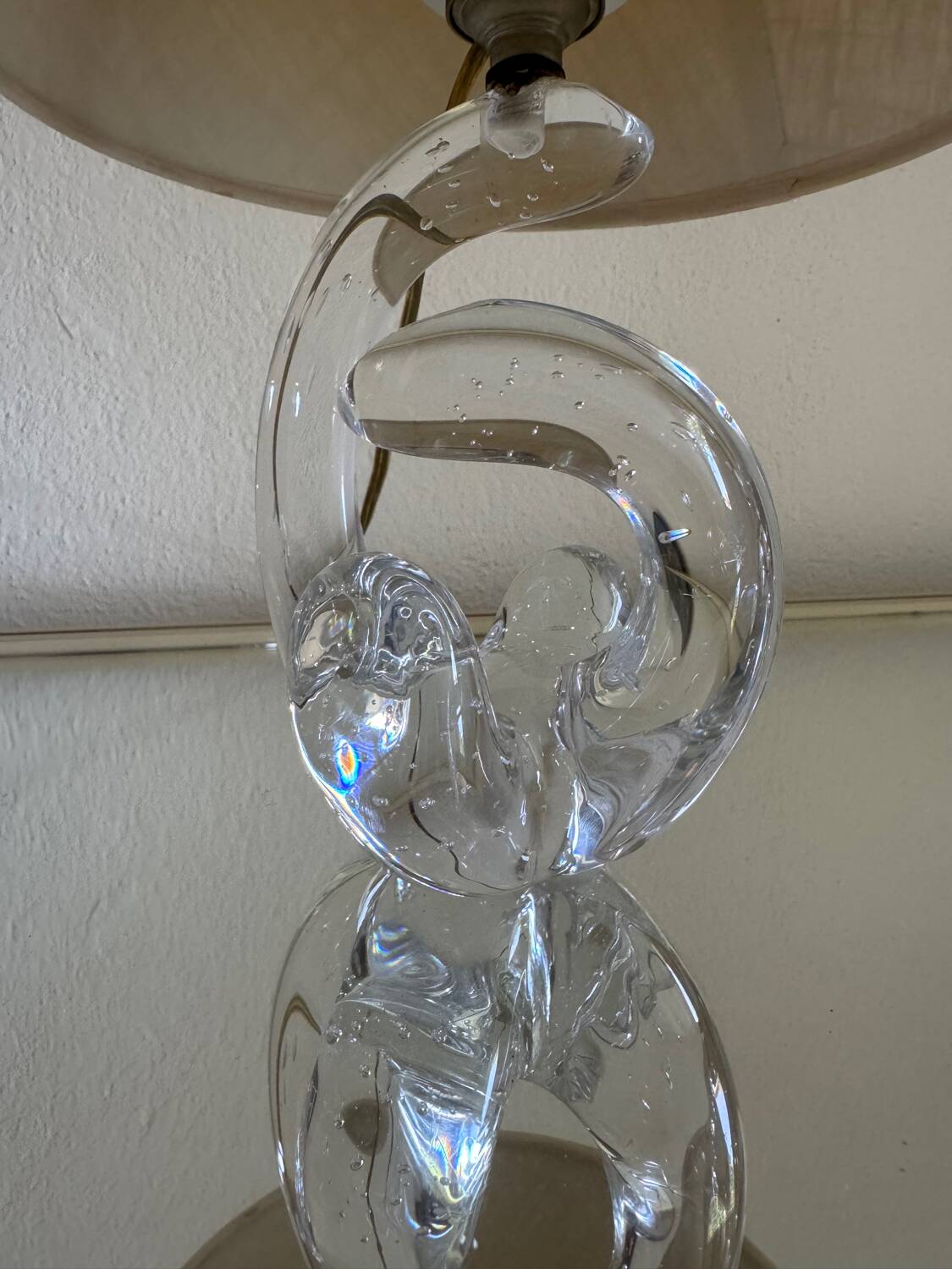 Small Schneider crystal lamp from the 50s