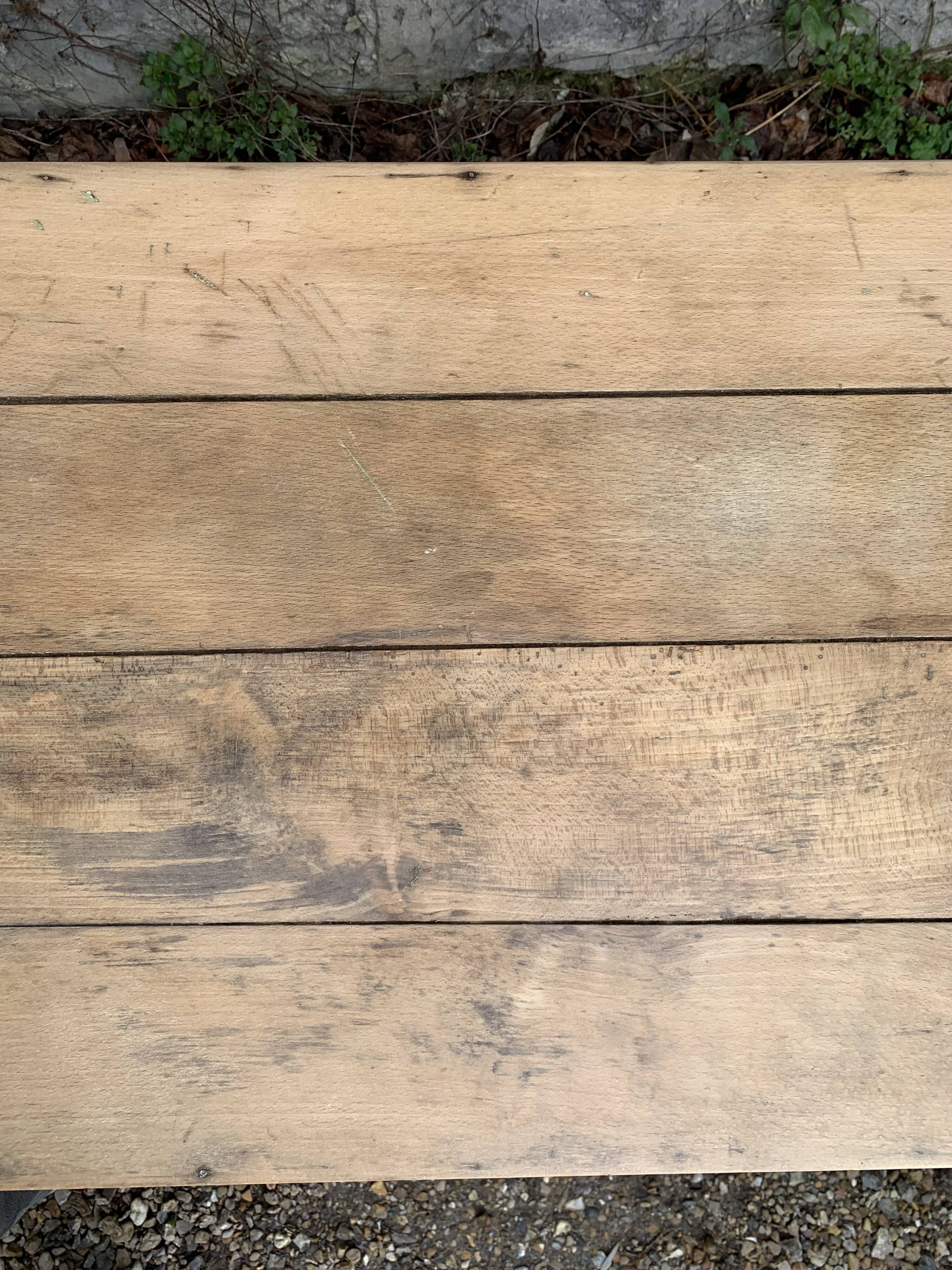 Art Deco farmhouse table in raw wood