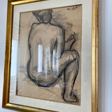 Framed charcoal drawing by Janie Michels
