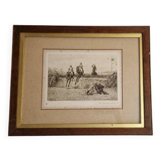 1890 Engraving Frank Paton, The Favorite's Bottom, Horse Racing