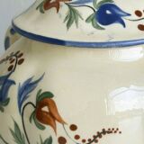 Ceramic condiment pot, hand painted sugar pot