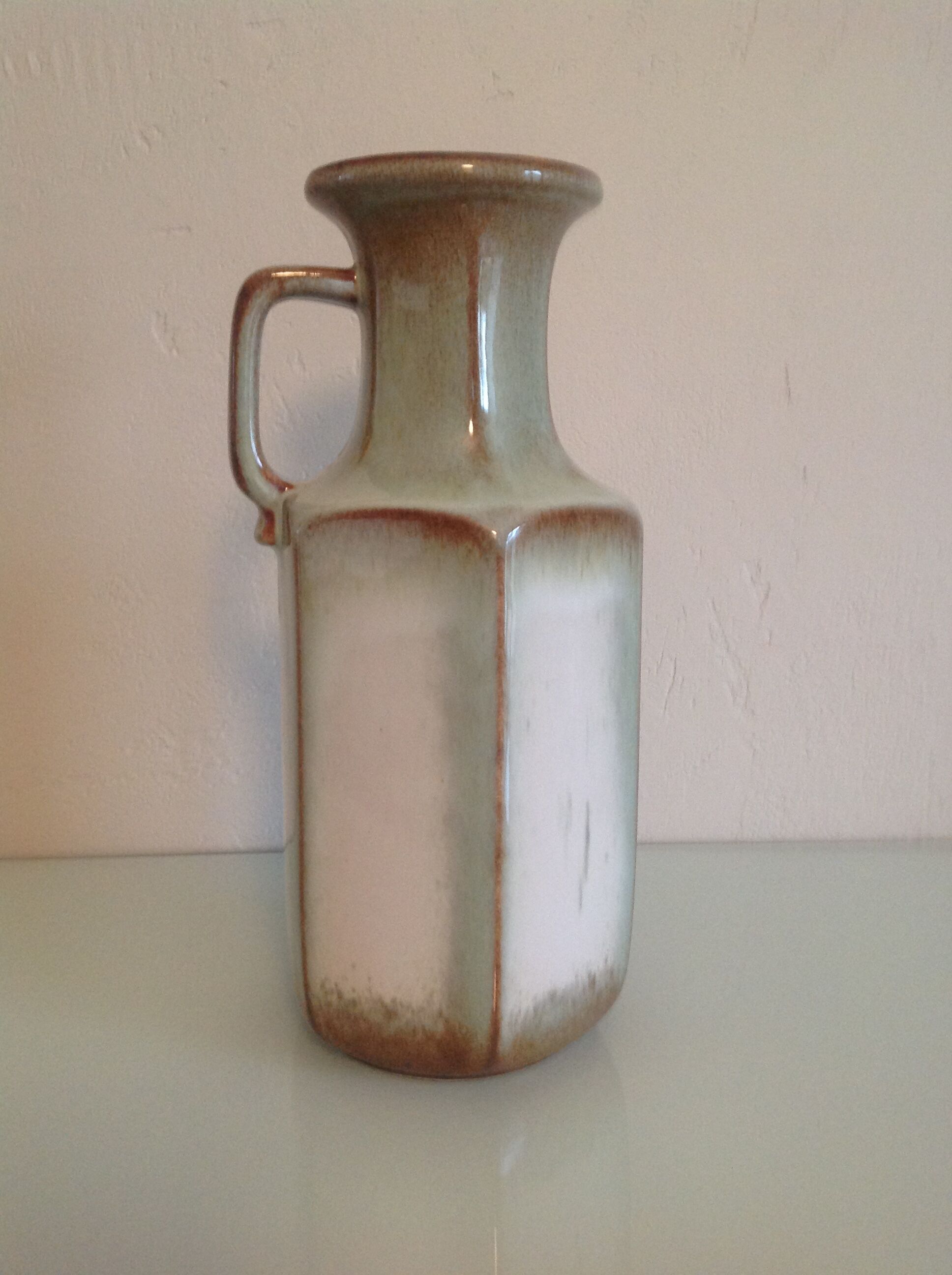 Hexagonal vase with handle vintage Fat Lava Scheurich