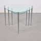 Triangular Nesting Tables in Glass and Metal, 1970s, Set of 3