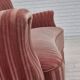 1960s, Danish 3-seater curved sofa, pink-salmon furniture velour, original.