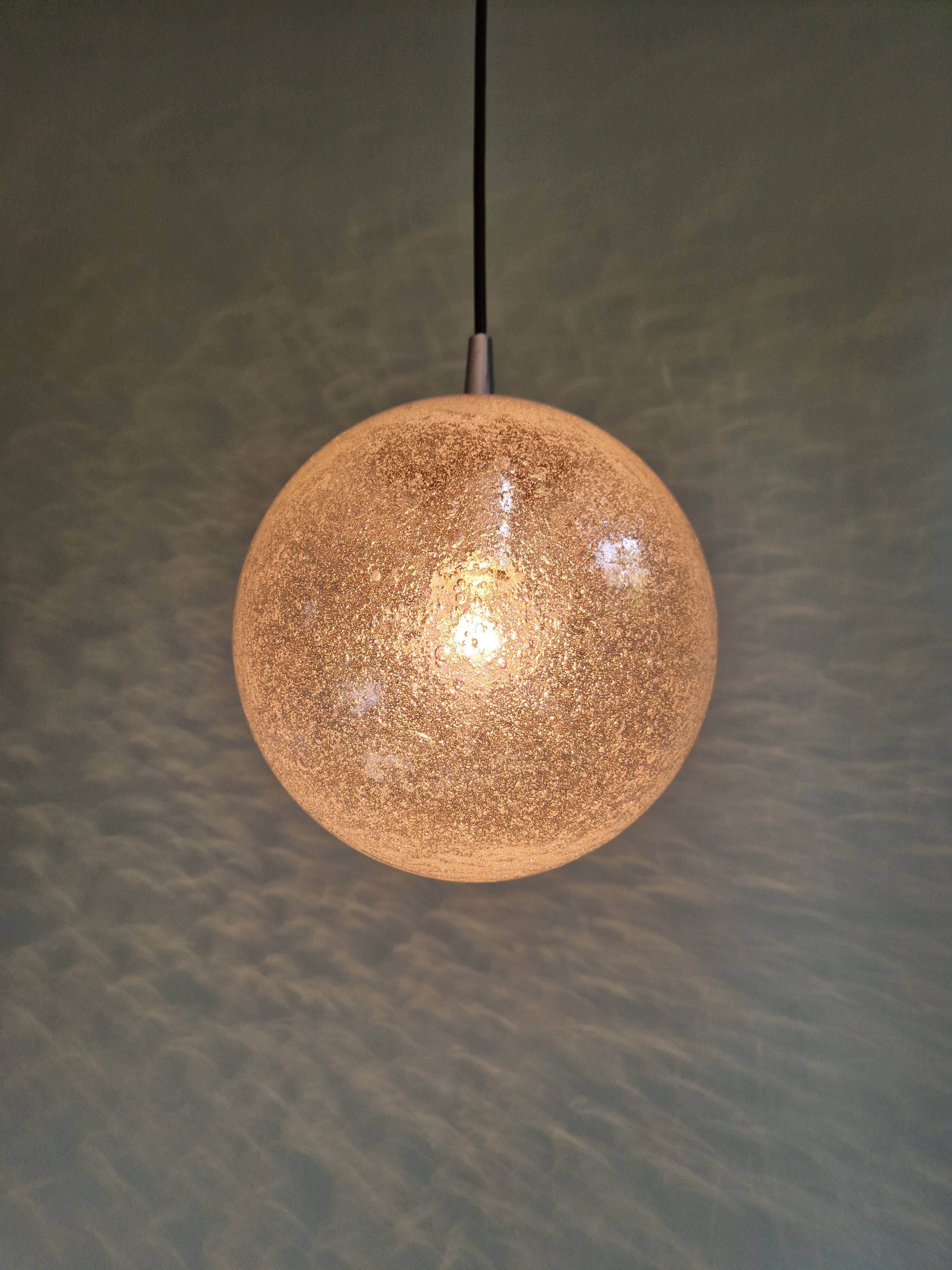 Peill & Putzler blown glass pendant light, 1970s