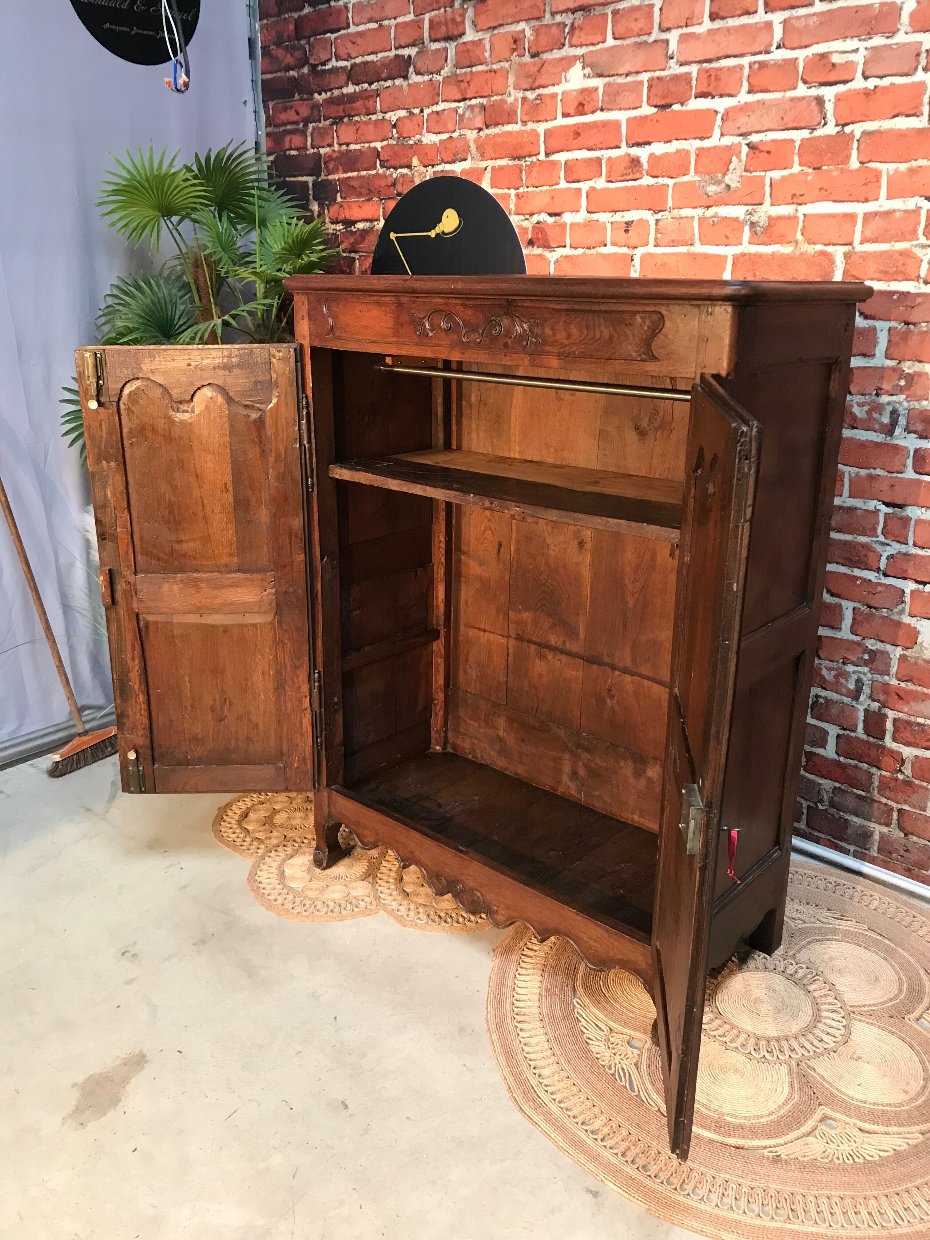Antique solid wood wardrobe.
