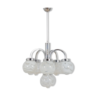Italian Murano two color glass shades chandelier