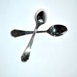 Ercuis set of 2 moka teaspoons Trianon in silver-plated metal with crossed ribbon 11 cm
