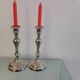 Silver metal candle holders