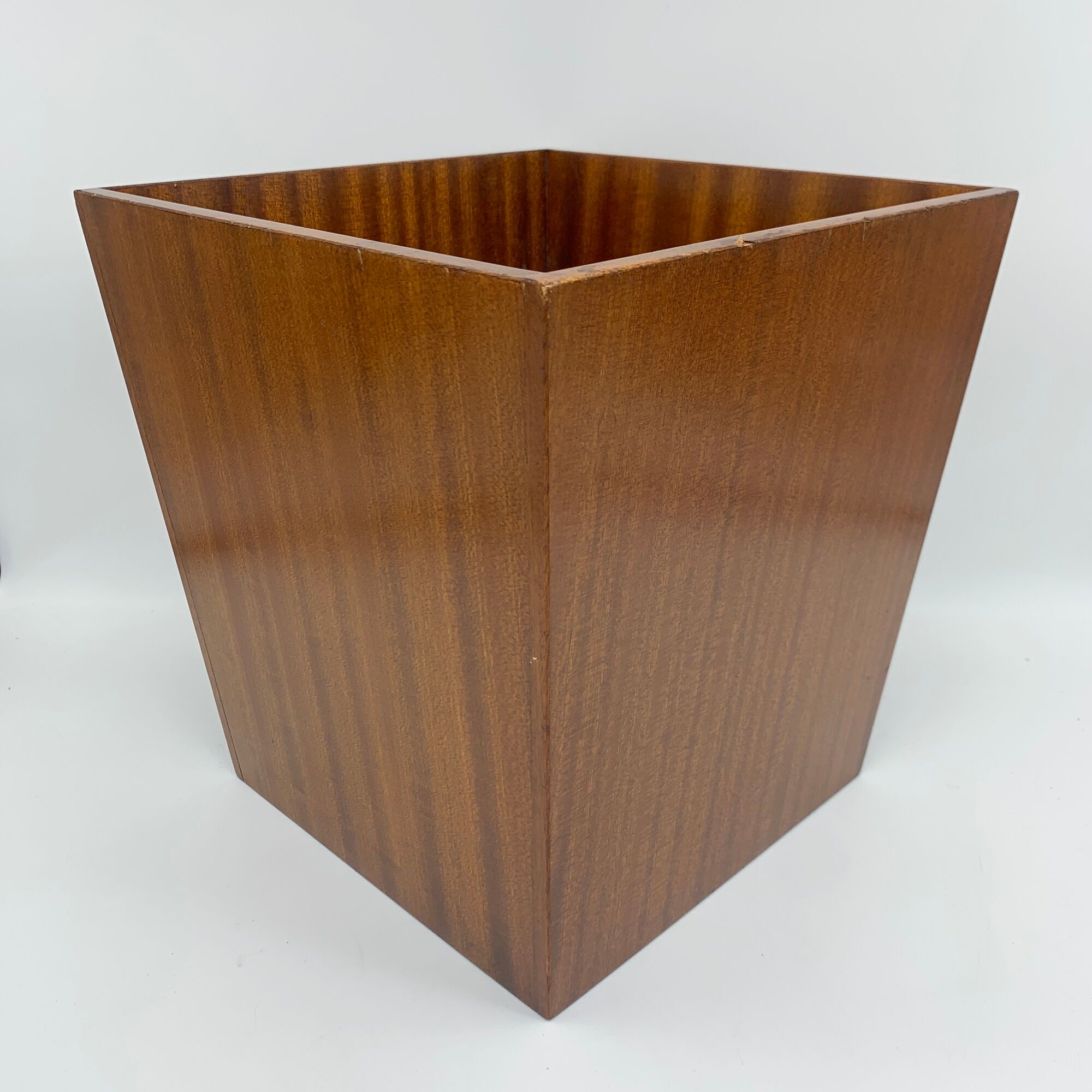 Trash basket with vintage veneered wooden papers ideal Scandinavian decoration