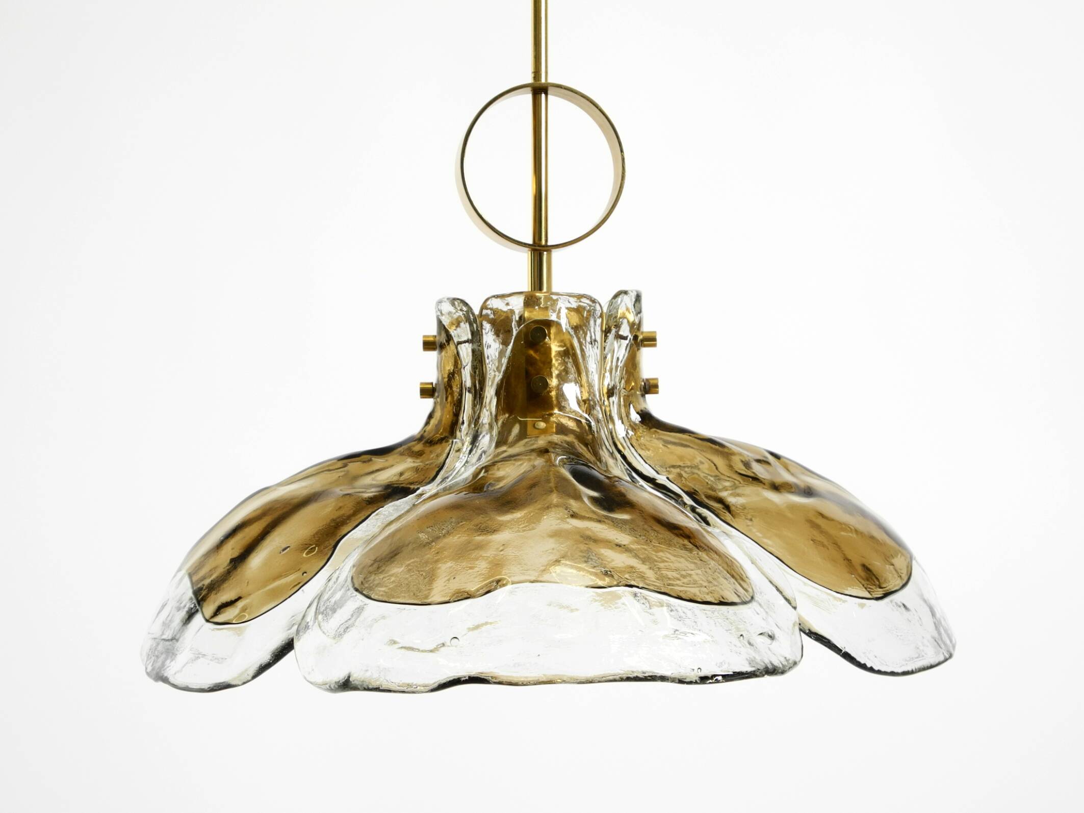 Beautiful 1960s J.T. Kalmar Franken heavy Murano glass floral ceiling lamp