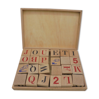 Vintage alphabet cubes game