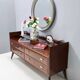 High-Quality Walnut Chest of Drawers with a Thick Glass Top, Italy