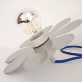 Brushed stainless steel portable lamp