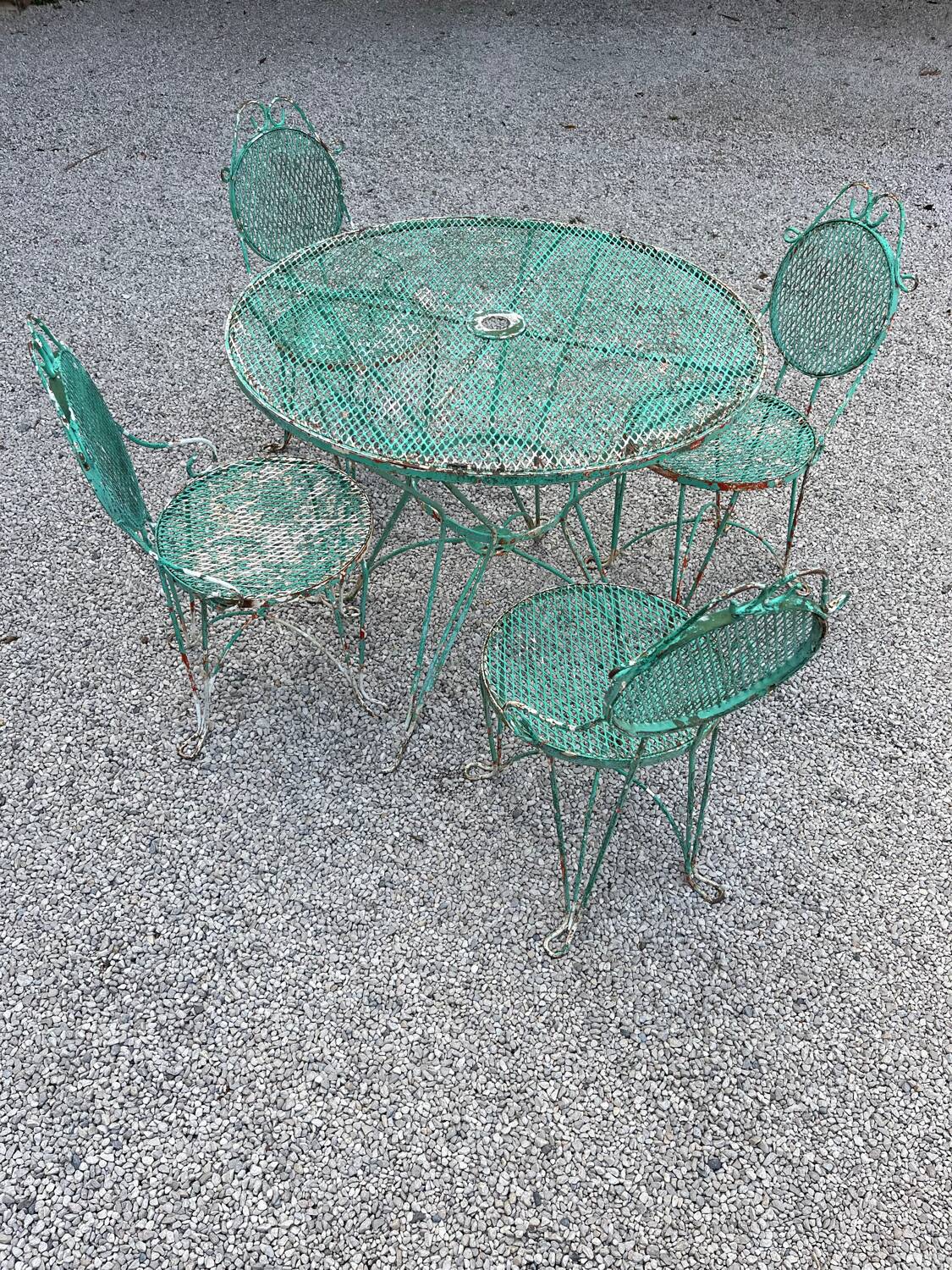 Salon de jardin fer forgé 1950/60