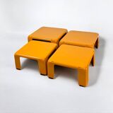 Ensemble de 4 tables Quattro Gatti jaune moutarde par Mario Bellini, C&B Italia