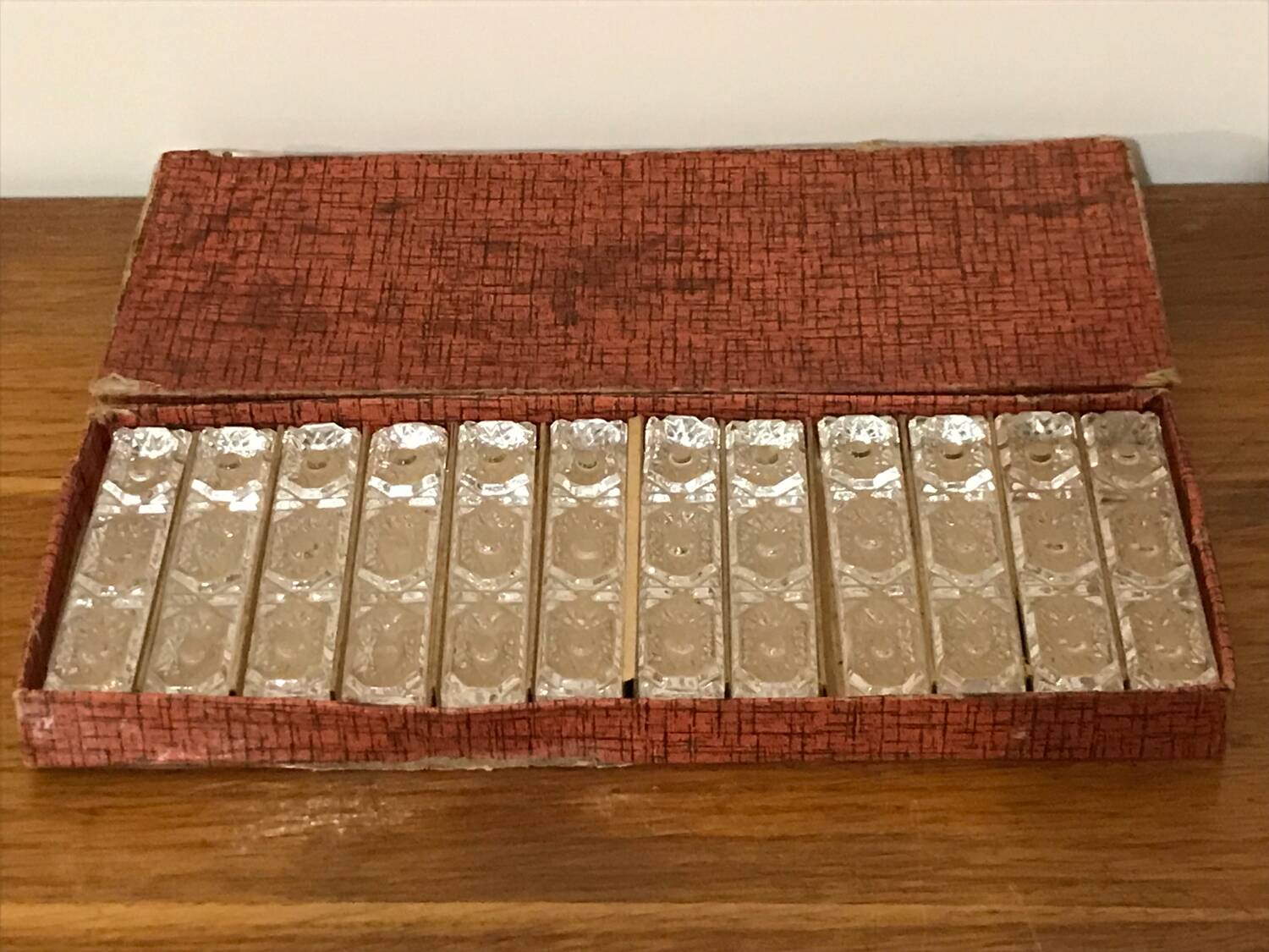 12 porte-couteaux en cristal au plomb vintage
