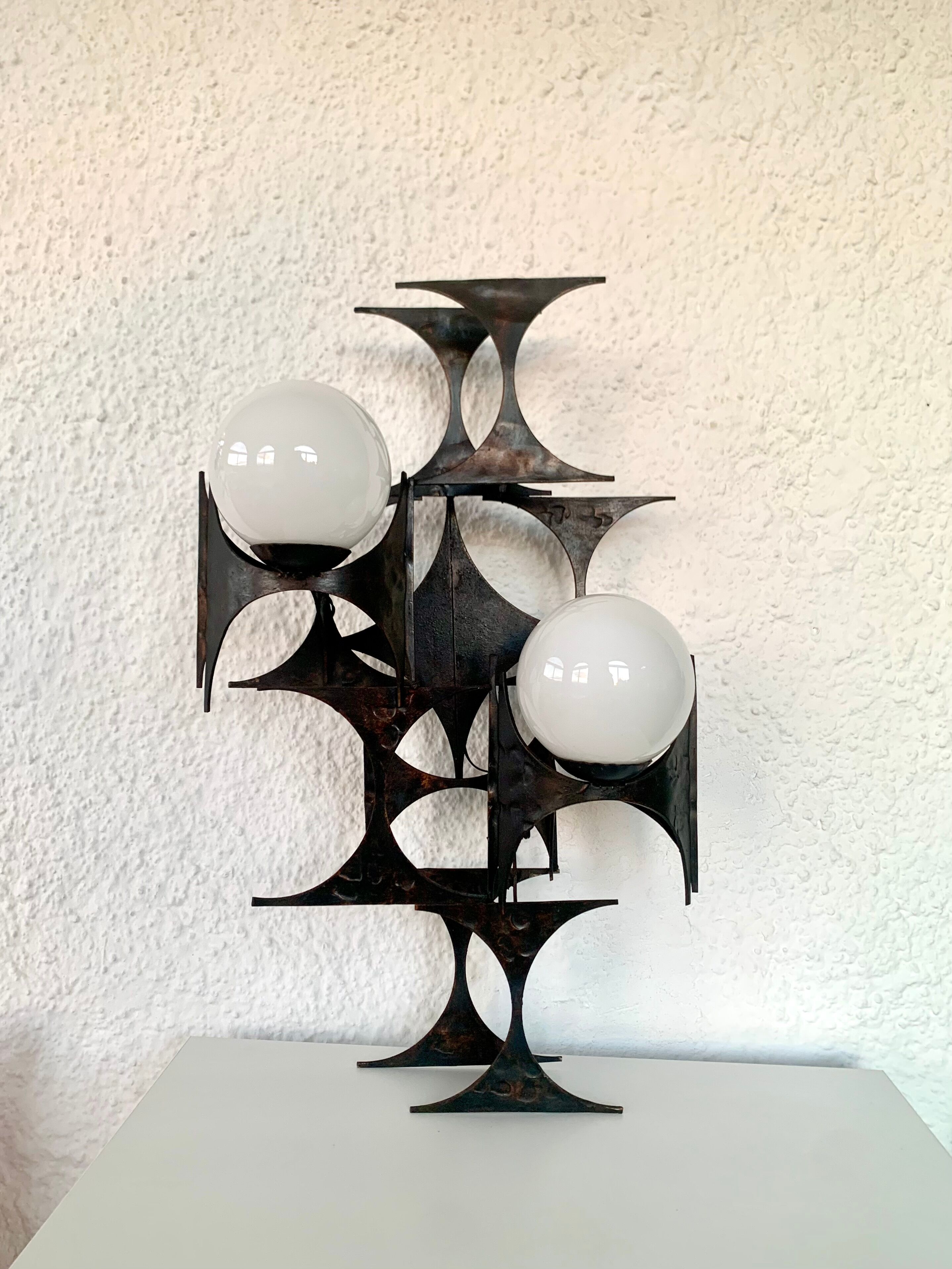 Paire d'appliques brutalistes par marc weinstein, 1960s