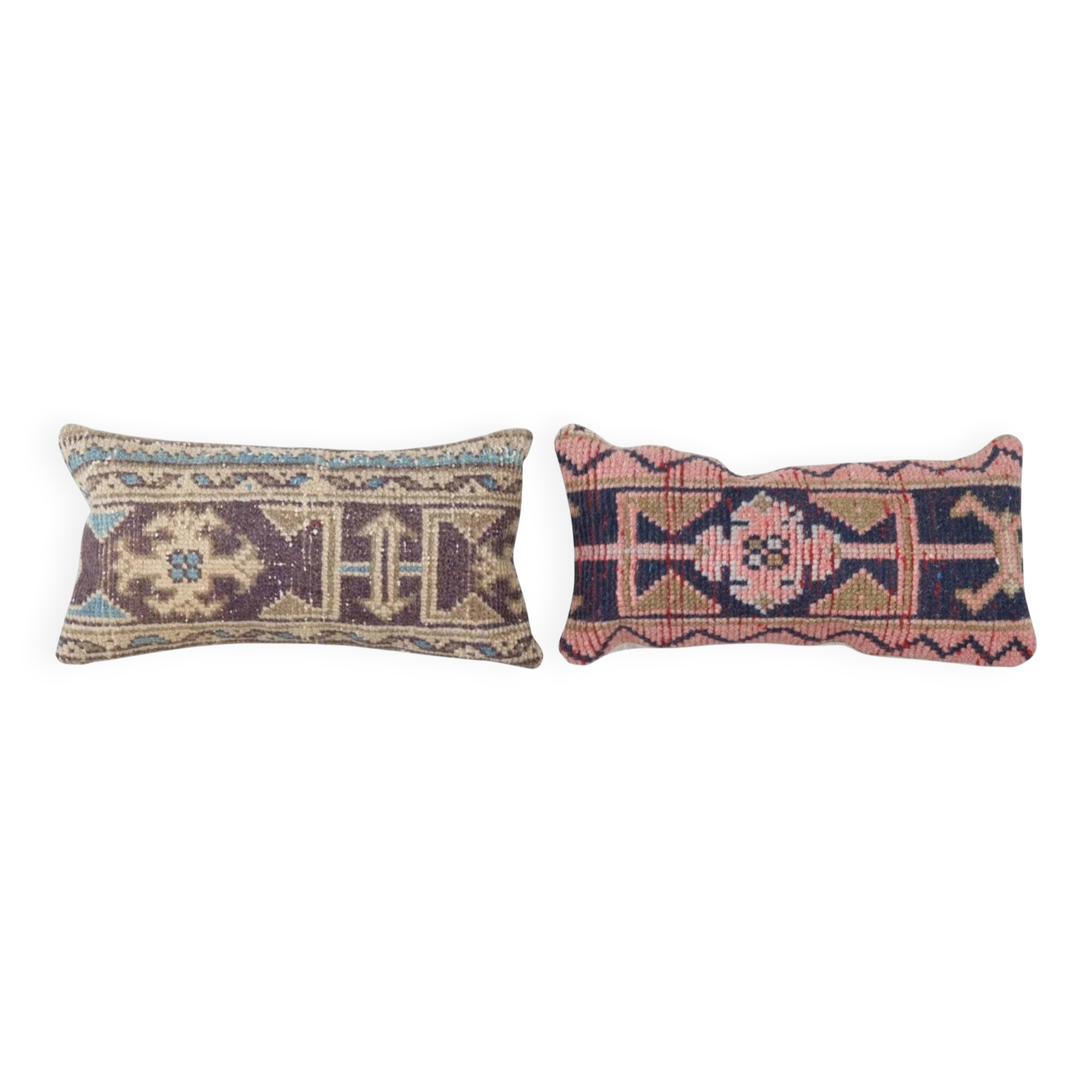 Set of 2 vintage Turkish cushion covers 23x48 cm