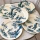 Set of 5 flat plates Iron Earth model "Garde-Champêtre" late nineteenth
