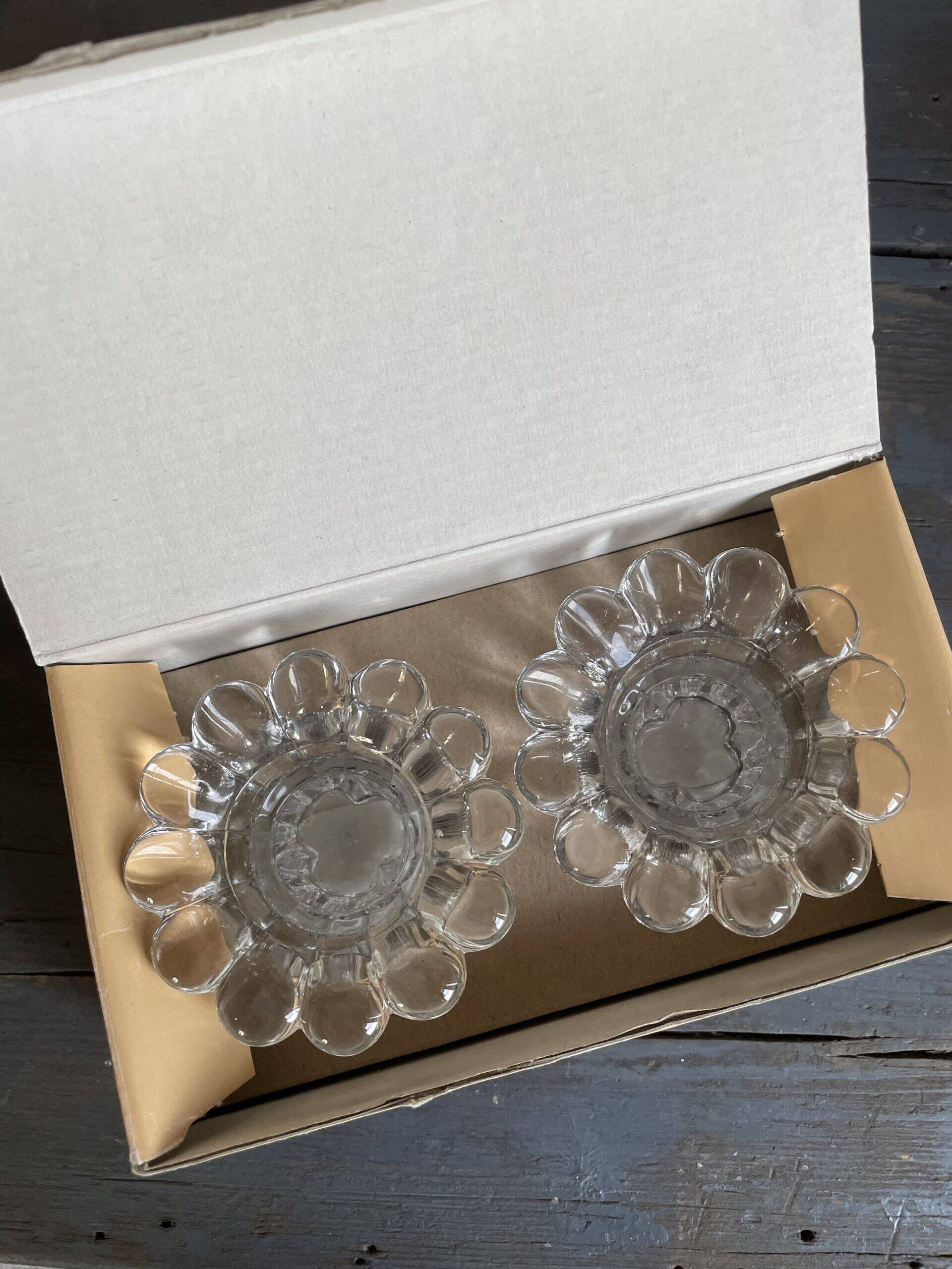 Pair of Italian glass candlesticks
