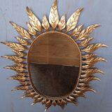 Sun mirror 75 cm gold metal period 1950
