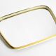 Huge Mid Century "Zier-Form" wall mirror with heavy brass frame with Label