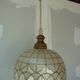 Ceiling light suspension in mother-of-pearl and wood Ø 40 cm