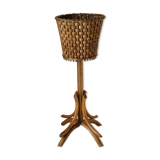 Sole-on-foot door in vintage braided reeded curved wood