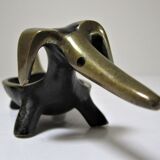Zoomorphic bronze dachshund ashtray 50s