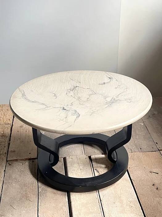 Table basse marmorino postmoderne suédoise, années 1980