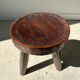 Brown solid wood stool hollow circular seat h:35cm d:30cm