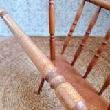 Turned wood magazine rack from the 1950s