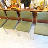 4 Kvadrat khaki and chrome chairs, 1970