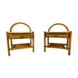 Rattan bedside tables