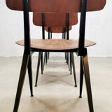 Set of 5 vintage industrial stacking school chairs Galvanitas model S16