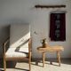 Large vintage wooden coat rack with 6 bamboo effect hooks L79