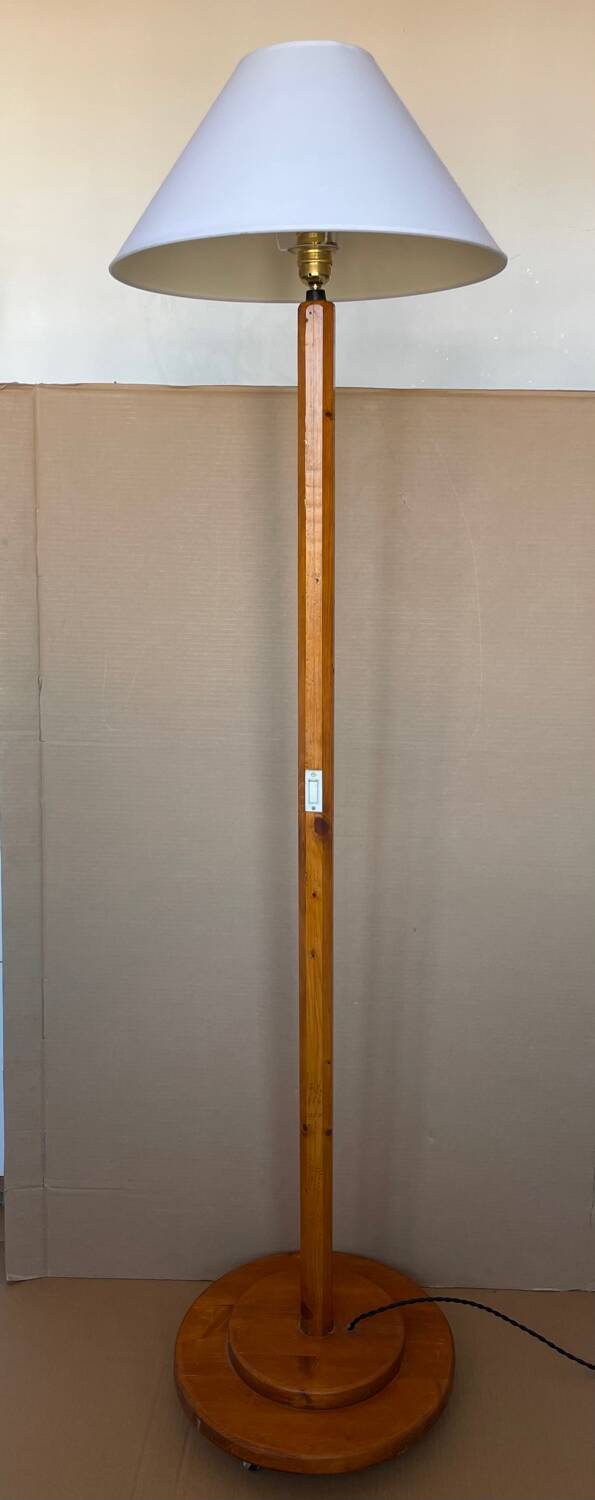 Antique wooden floor lamp