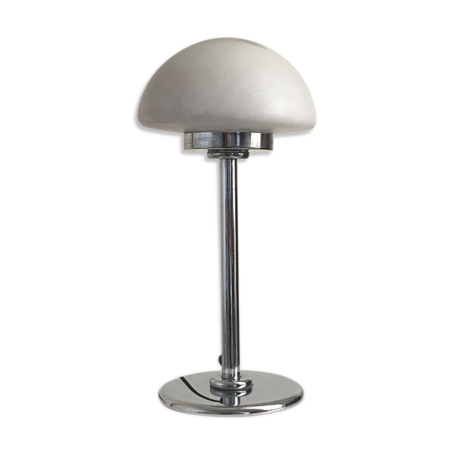 Vintage mushroom lamp 70's metal and opaline