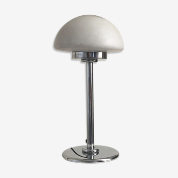 Lampe champignon vintage 70's métal et opaline