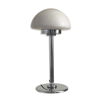 Lampe champignon vintage 70's métal et opaline