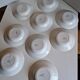 Set of 9 deep plates, earthenware from Creil Montereau, Colette model.