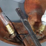 Rooster in wall lamp copper beautiful work of dinanderie 58x53 cm