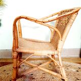 Fauteuil enfant osier vintage