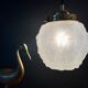 Vintage art deco globe pendant lamp in frosted glass