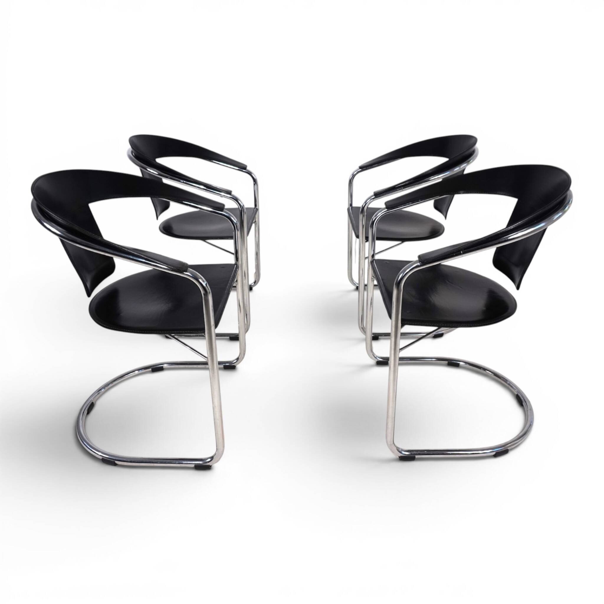 Set of 4 dining chairs by A. Rizzatto for Lo Studio