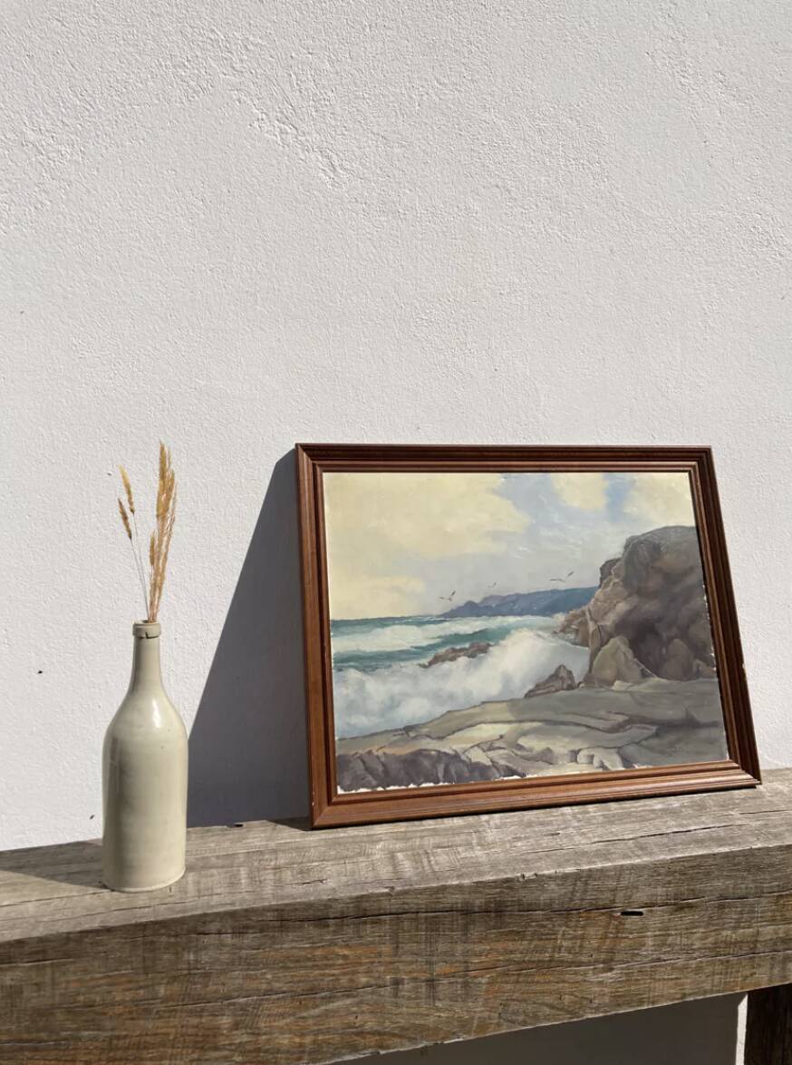 Tableau ancien mer / huile sur toile